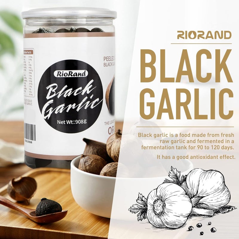 RioRand Black Garlic 908g - Whole Peeled Black Garlic Aged for 90 Days - Image 3